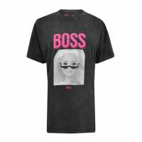 Character Barbie Boss Acid Wash T-Shirt Charcoal