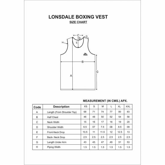 Lonsdale Boxing Vest Синьо/Бяло Мъжки тениски и фланелки