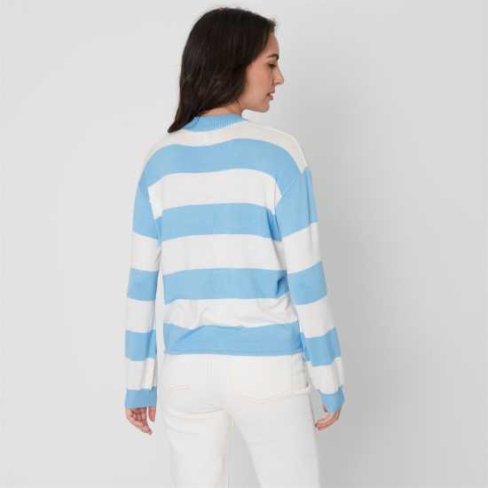 Блуза С Обло Деколте Be You Stripe Crew Neck Jumper Синьо Блуза С Обло Деколте Be You Stripe Crew Neck Jumper Синьо