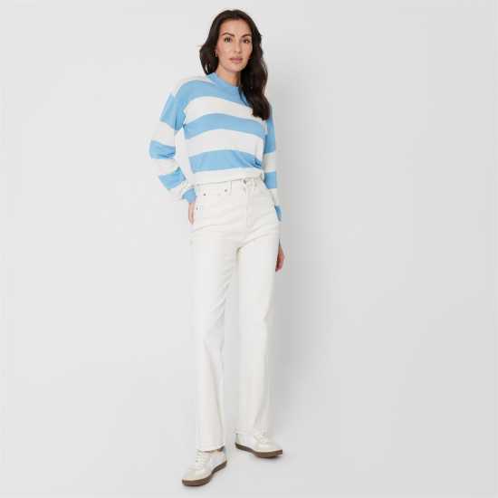 Блуза С Обло Деколте Be You Stripe Crew Neck Jumper Синьо Блуза С Обло Деколте Be You Stripe Crew Neck Jumper Синьо