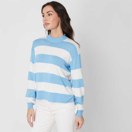Блуза С Обло Деколте Be You Stripe Crew Neck Jumper Синьо Блуза С Обло Деколте Be You Stripe Crew Neck Jumper Синьо