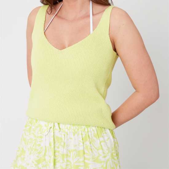 Плетен Пуловер Be You Knitted Sweater Vest Лайм 