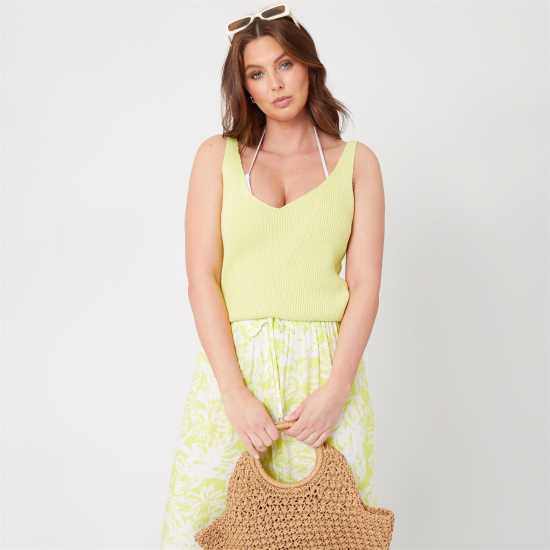 Плетен Пуловер Be You Knitted Sweater Vest Лайм 
