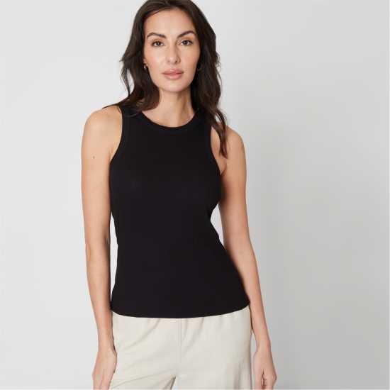 Дамски тениски и фланелки Be You Rib Racer Vest Черно Be You Rib Racer Vest Черно Дамски тениски и фланелки