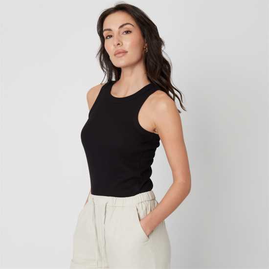 Дамски тениски и фланелки Be You Rib Racer Vest Черно Be You Rib Racer Vest Черно Дамски тениски и фланелки