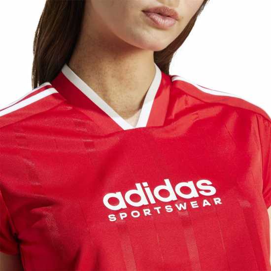 Adidas House Of Tiro Nations Pack Cut 3-Stripes Crop Jersey Womens Better Scarlet 