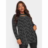 Yours Curve Glitter Cut Out Swing Top  