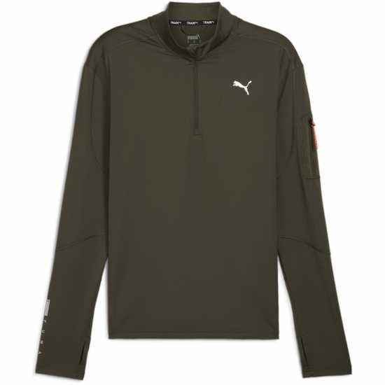 Puma Performance Quarter-Zip Tracksuit Top Тъмно маслиново 