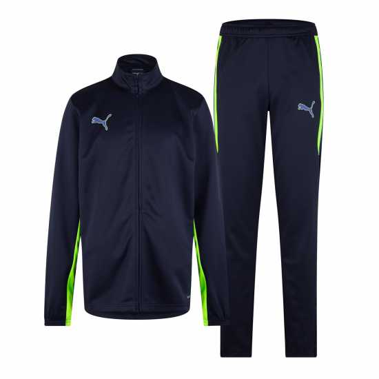 Puma Finesse Performance Tracksuit Set Junior Тъмносин/Ябълка Детски спортни екипи