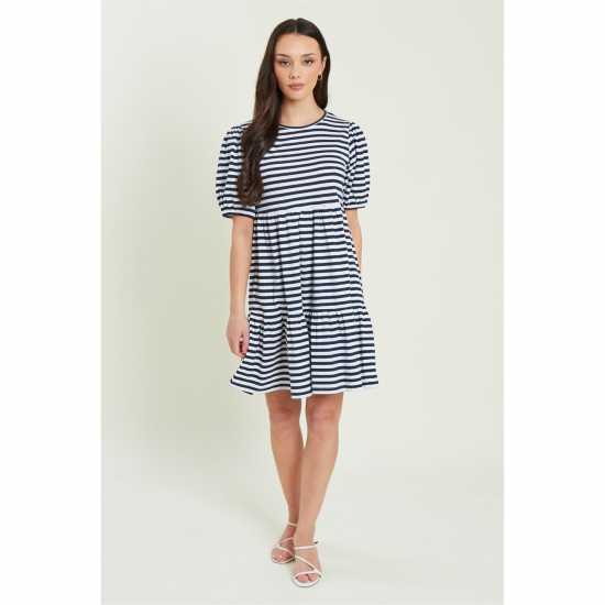 Be You Tiered Mini Dress Womens Нави полоски 