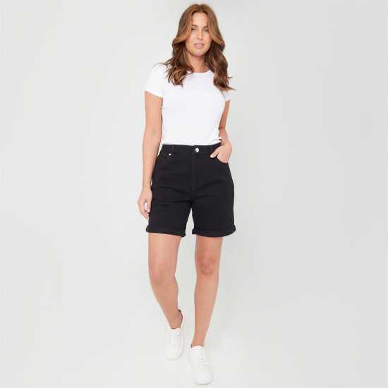 Дънкови Къси Панталони Be You Longer Length Denim Shorts Черно 