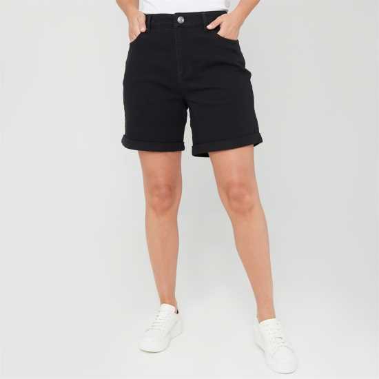 Дънкови Къси Панталони Be You Longer Length Denim Shorts Черно 