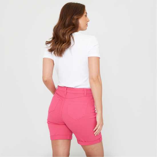 Дънкови Къси Панталони Be You Longer Length Denim Shorts Магента 