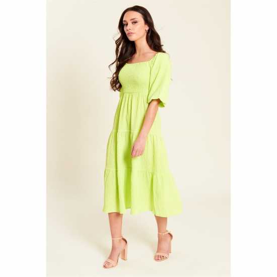 Средна Рокля Be You Shirred Midi Dress  