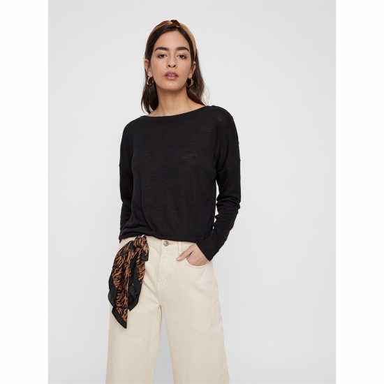 Pieces Ls O-Neck Top Ld99  Дамски тениски с яка