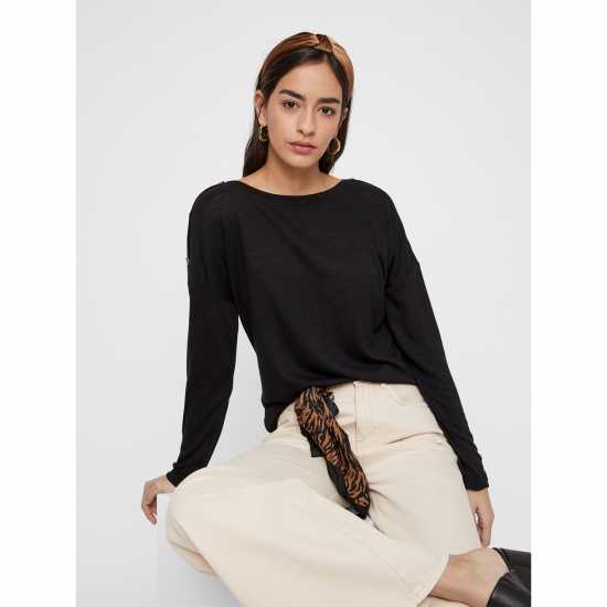 Pieces Ls O-Neck Top Ld99  Дамски тениски с яка