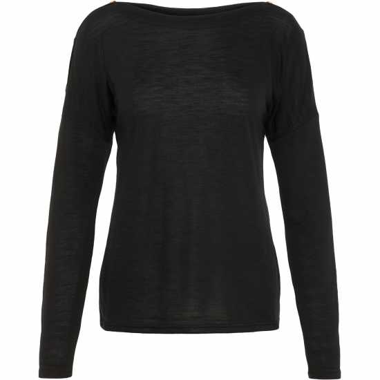 Pieces Ls O-Neck Top Ld99 Black Дамски тениски и фланелки