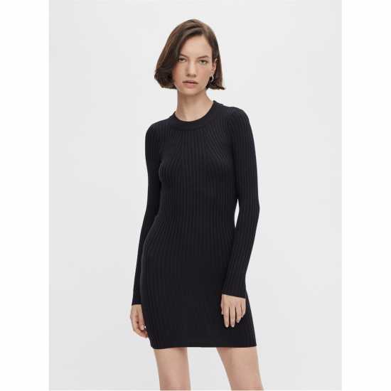 Pieces Women's Long-Sleeve Knitted Jumper Dress Pieces Women's Long-Sleeve Knitted Jumper Dress
