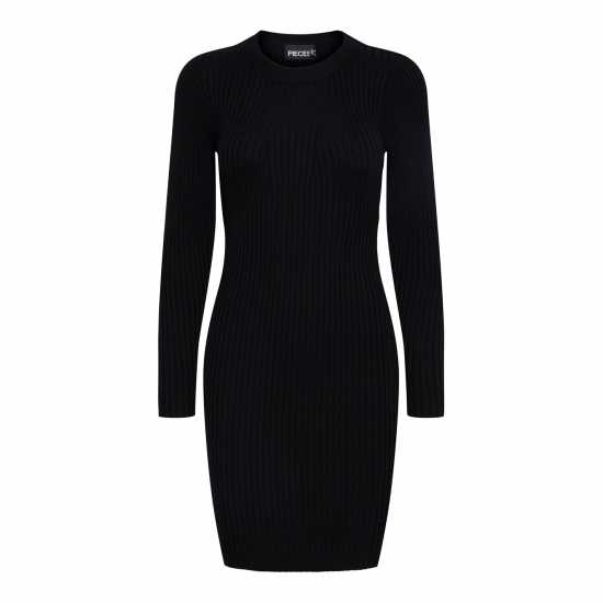 Pieces Women's Long-Sleeve Knitted Jumper Dress Pieces Women's Long-Sleeve Knitted Jumper Dress