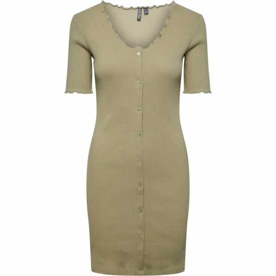 Pieces Nukisa V-Neck Mini Dress Чай Дамски поли и рокли