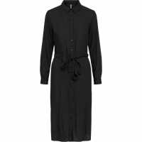 Pieces Средна Рокля Ls Midi Dress Ld99 Black Дамски поли и рокли
