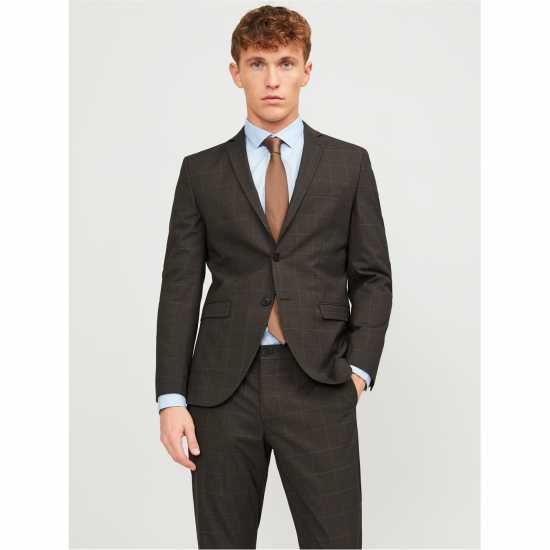 Мъжки якета и палта Jack And Jones Checkered Blazer Шоколадов торт Jack And Jones Checkered Blazer Шоколадов торт Мъжки якета и палта