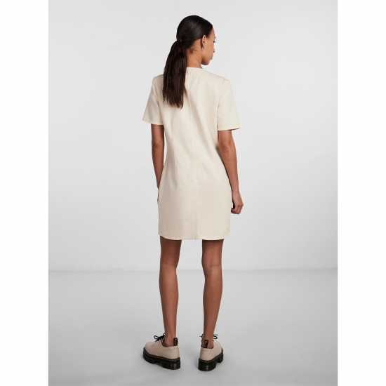 Pieces Tara Ss Dress Ld99 Сива бяла капа Дамски поли и рокли