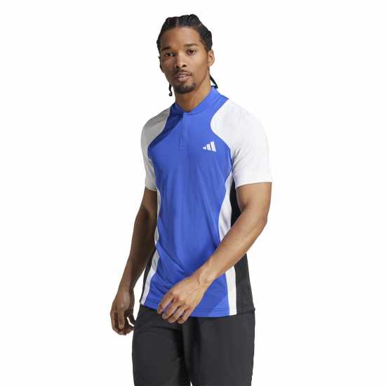 Adidas Мъжка Блуза С Яка Tennis Pro Heat.rdy Freelift Polo Shirt Mens Син/Бял/Черен Мъжки тениски и фланелки