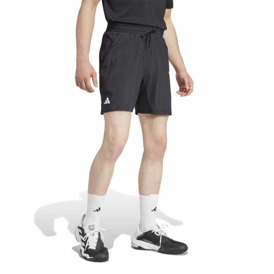 Adidas Мъжки Шорти Tennis Pro 7-Inch Seersucker Shorts Mens Черно Мъжко облекло за едри хора