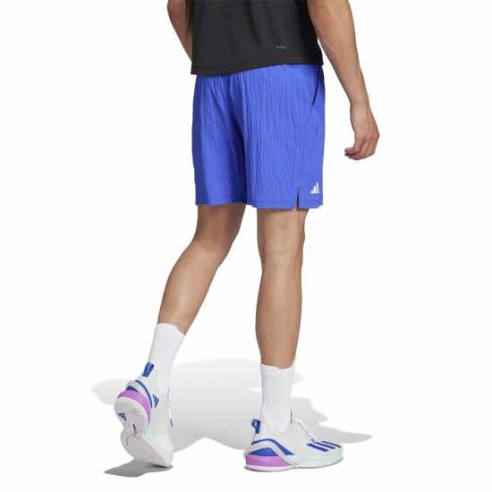 Adidas Мъжки Шорти Tennis Pro 7-Inch Seersucker Shorts Mens Синьо Мъжко облекло за едри хора