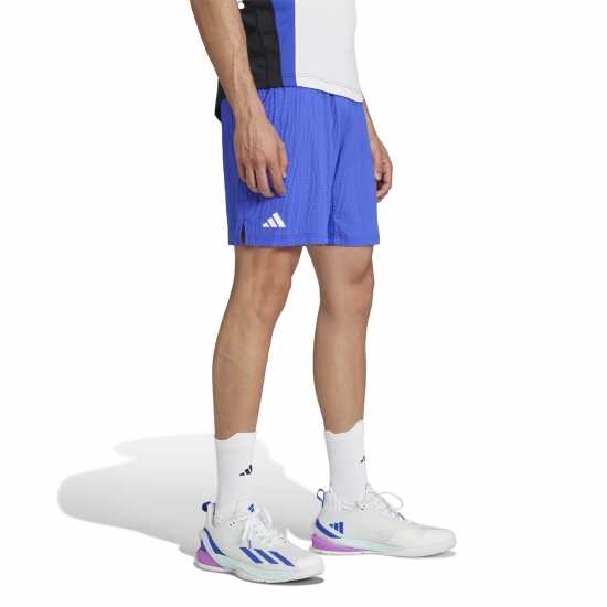 Adidas Мъжки Шорти Tennis Pro 7-Inch Seersucker Shorts Mens Синьо Мъжко облекло за едри хора