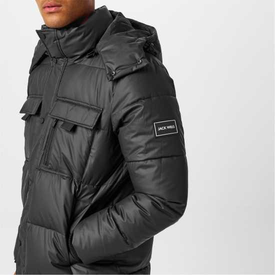 Jack Wills Long Hooded Puffer Jacket  