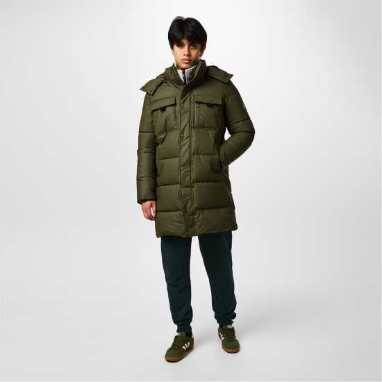 Jack Wills Long Puffer Jacket Хаки Мъжки якета и палта