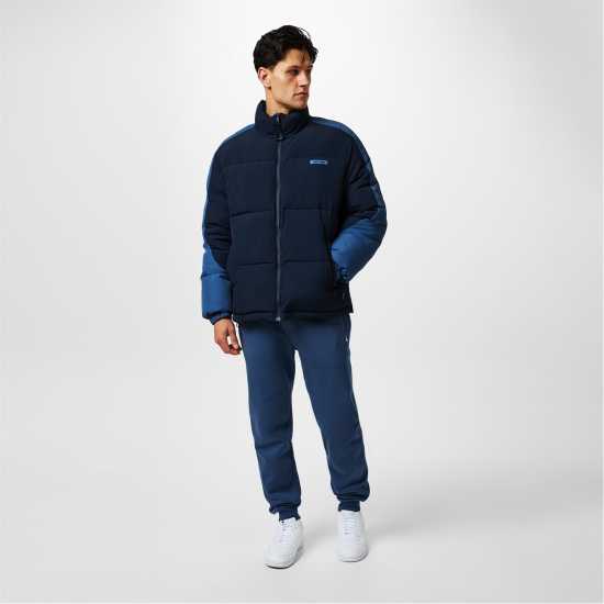 Jack Wills Men's  Long Sleeve Short Puffer Jacket Морска синьо/Индиго 
