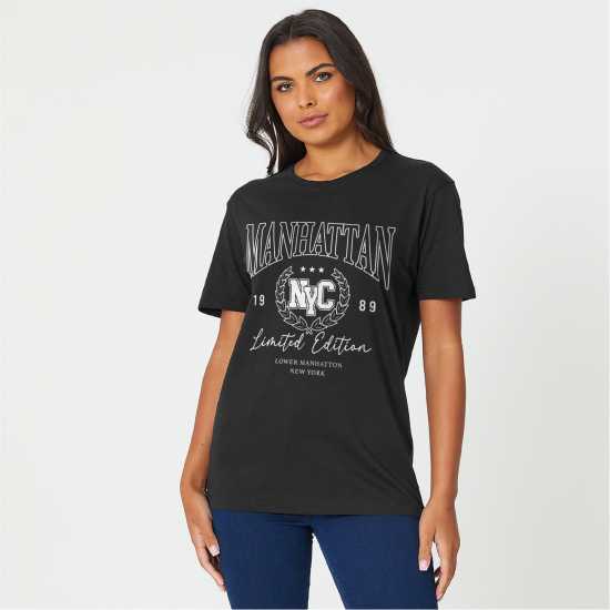 Be You Manhattan Slogan T-Shirt  Дамски потници