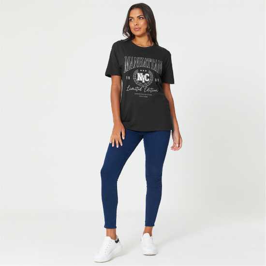 Be You Manhattan Slogan T-Shirt  Дамски потници