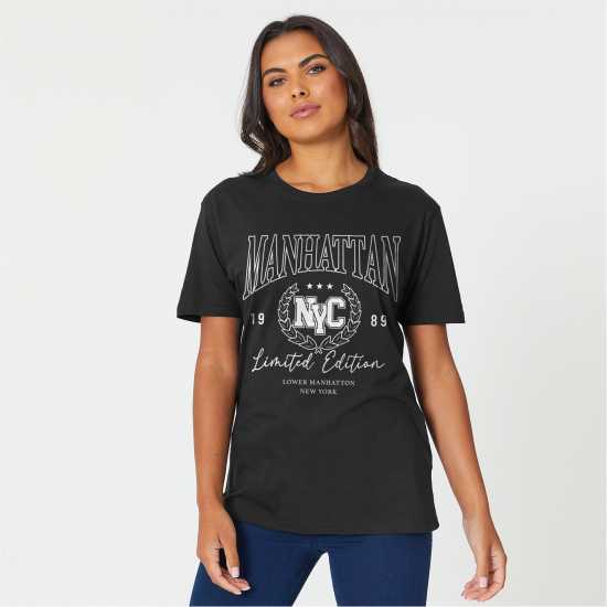Be You Manhattan Slogan T-Shirt  Дамски потници