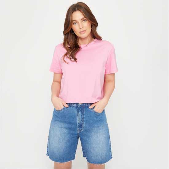 Be You You Boxy Tee Розово Дамски тениски и фланелки