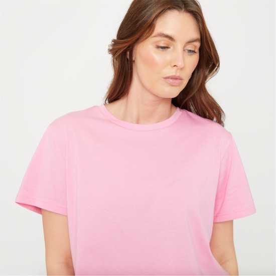 Be You You Boxy Tee Розово Дамски тениски и фланелки