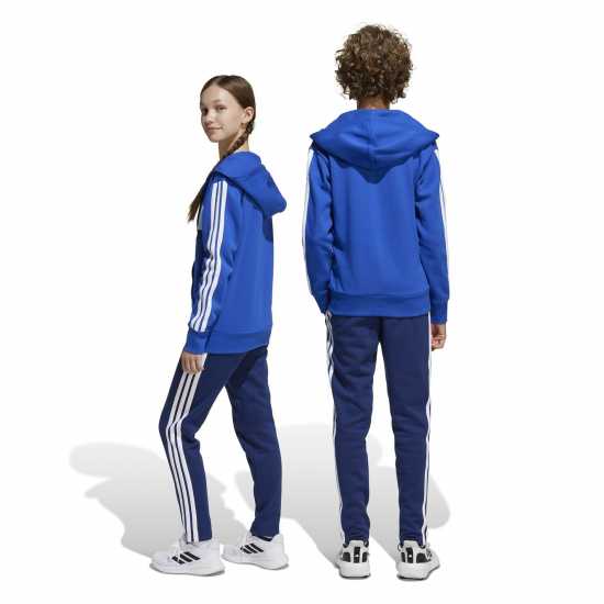 Adidas Tiberio Fleece Tracksuit Juniors Синьо/Сиво 