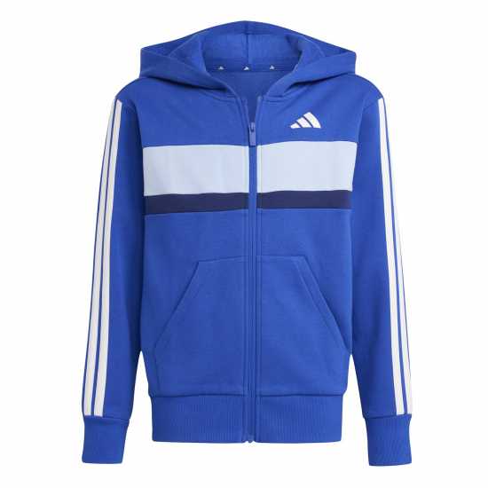 Adidas Tiberio Fleece Tracksuit Juniors Синьо/Сиво 