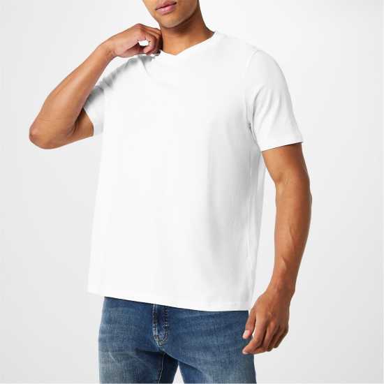 Donnay Мъжка Тениска Three Pack V Neck T Shirt Mens Бяло 