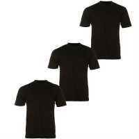 Donnay Мъжка Тениска Three Pack V Neck T Shirt Mens Black Мъжко облекло за едри хора