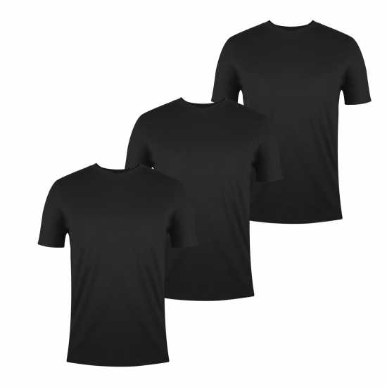 Donnay Мъжка Тениска Three Pack V Neck T Shirt Mens Черно Donnay Мъжка Тениска Three Pack V Neck T Shirt Mens Черно