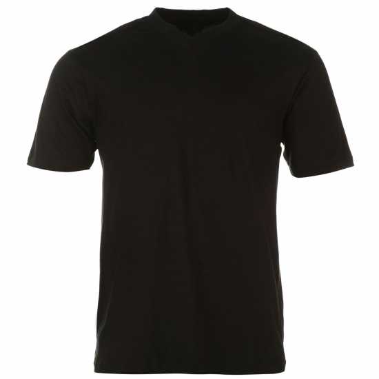 Donnay Мъжка Тениска Three Pack V Neck T Shirt Mens Black Мъжко облекло за едри хора