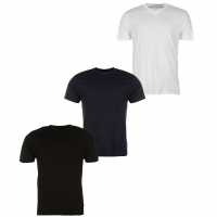 Donnay Мъжка Тениска Three Pack V Neck T Shirt Mens White/Blck/Navy Мъжко облекло за едри хора