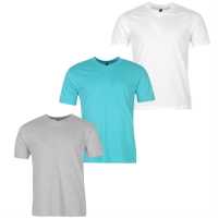 Donnay Мъжка Тениска Three Pack V Neck T Shirt Mens