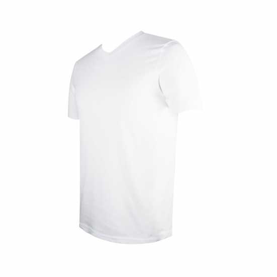 Donnay Мъжка Тениска Three Pack V Neck T Shirt Mens Бяло/Аква/Сиво Donnay Мъжка Тениска Three Pack V Neck T Shirt Mens Бяло/Аква/Сиво