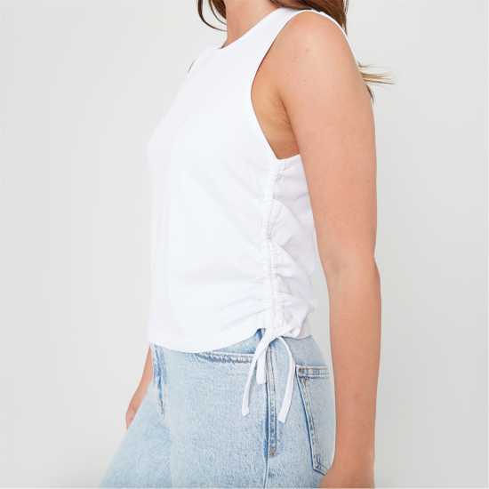 Be You Ruched Side Vest Womens Бяло Be You Ruched Side Vest Womens Бяло
