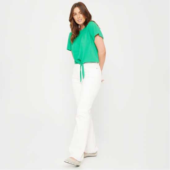 Be You Women's Tie Front Regular Fit T-Shirt  